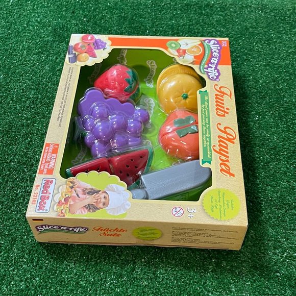Pretend Food Play Set FRUITS Red Box Food and Accessories 11 Pcs Easy-Slide NEW - Picture 9 of 13